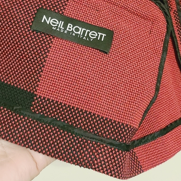 Neil Barrett | Women's Plaid Red and Black Cropped Jacket (Size Large) - Picture 8 of 13